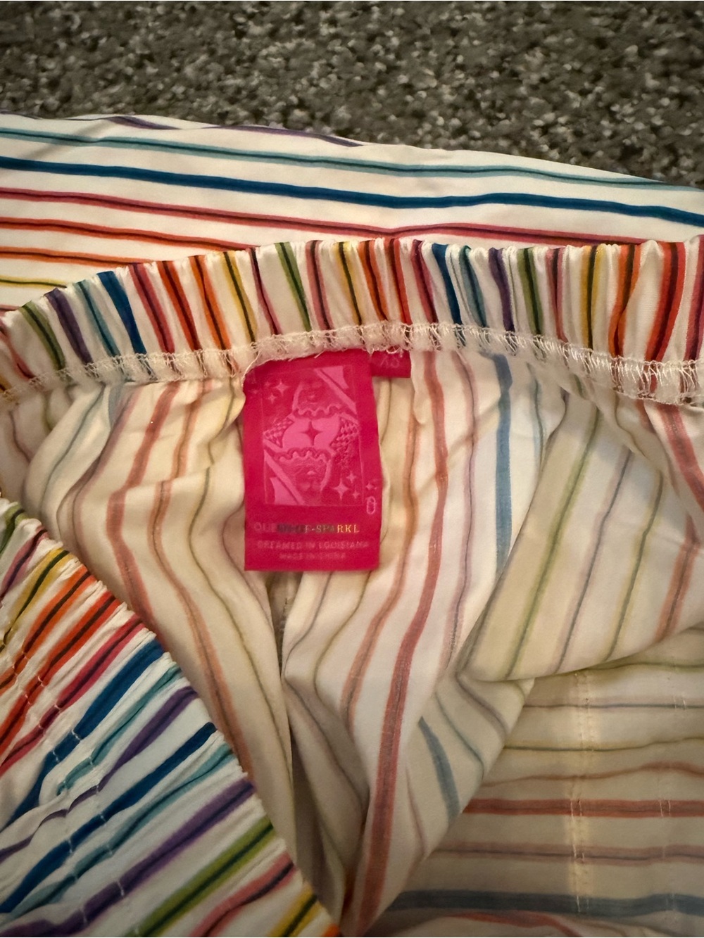 QUEEN OF SPARKLES Multicolor Rainbow Stripe Athletic Shorts - Picture 3 of 3